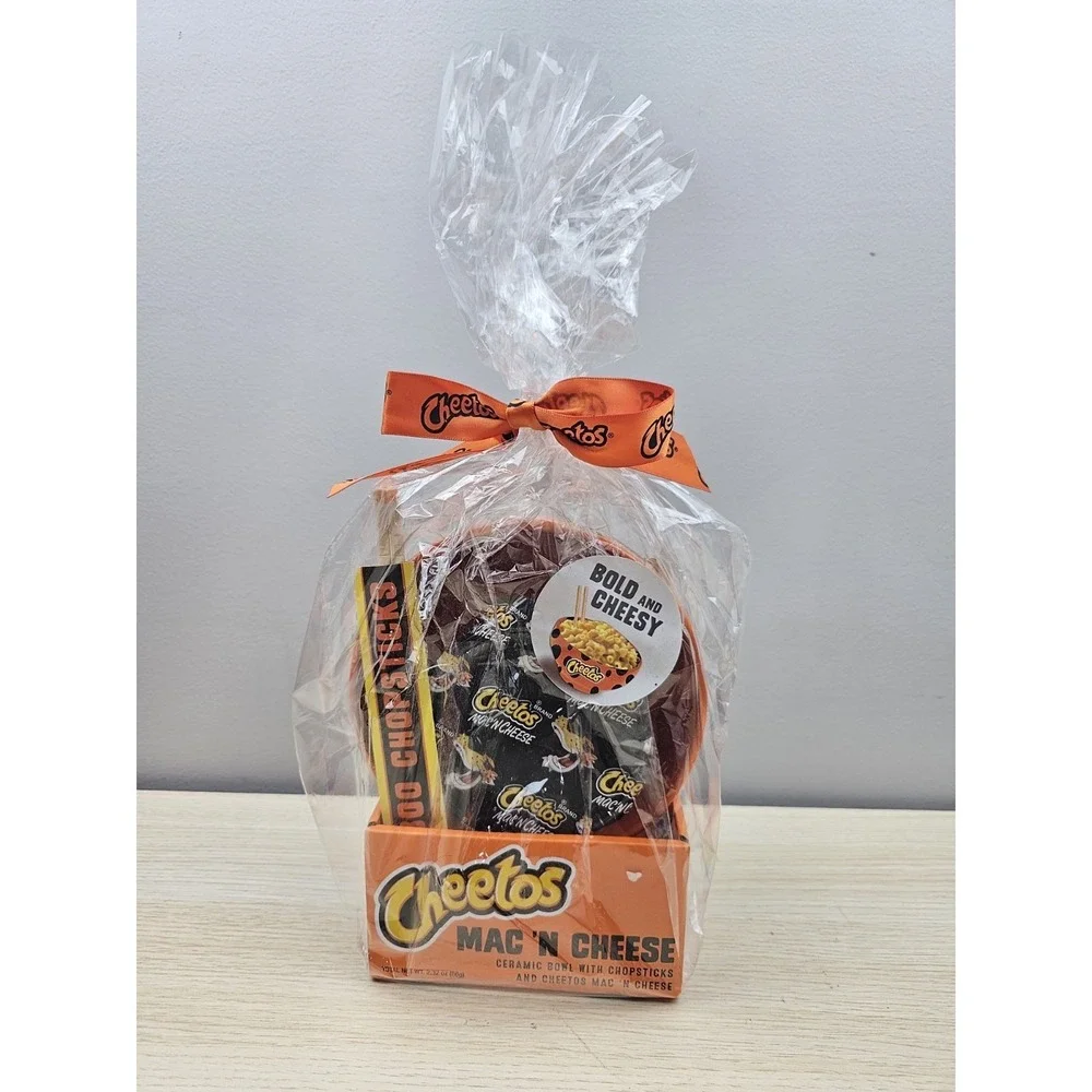 Cheetos Mac N Cheese Gift Set Ceramic Bowl Chopsticks Bold & Cheesy